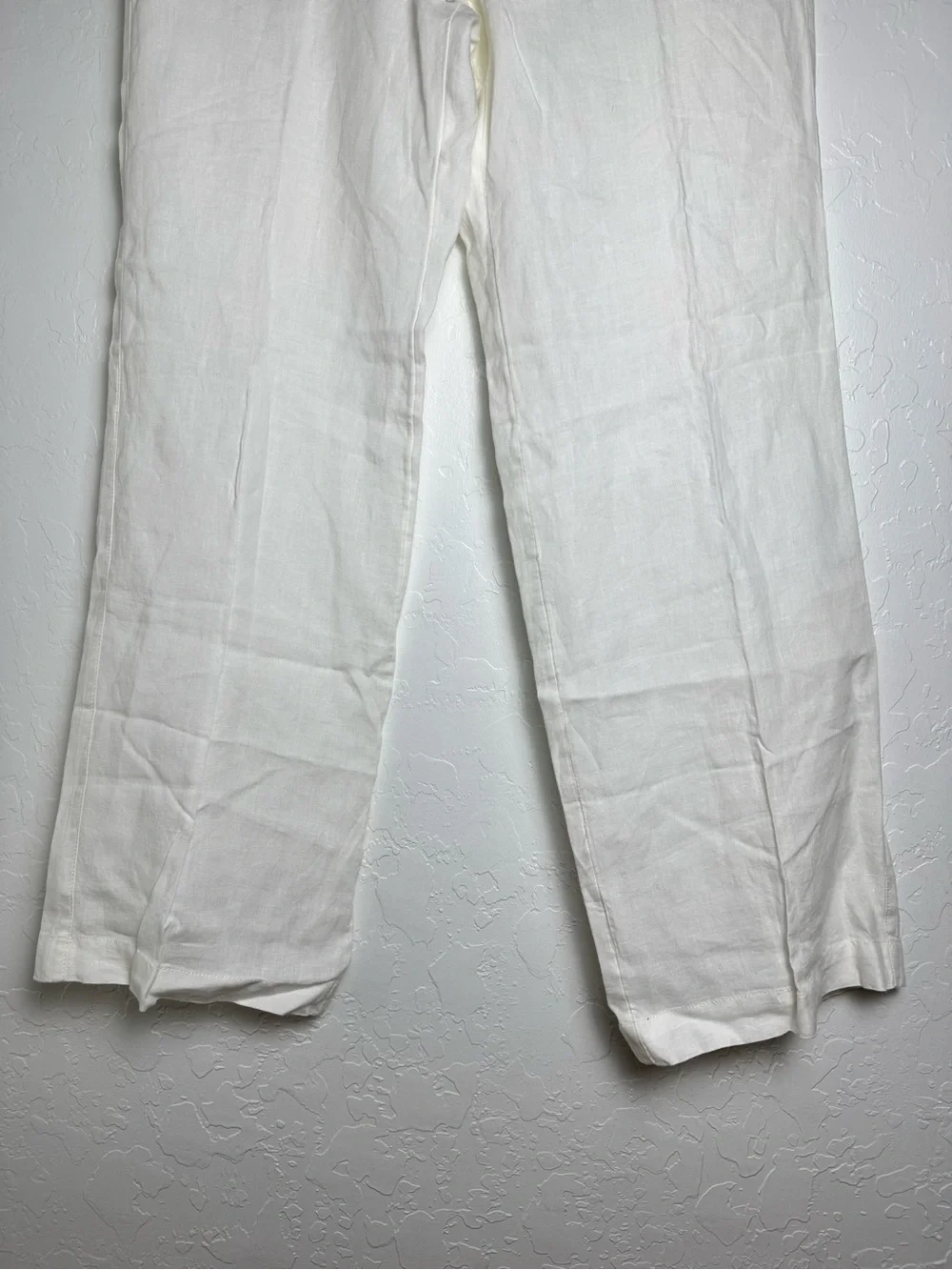 Banana Republic White 100% Linen Drawstring Pants Size 8